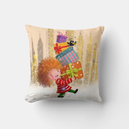 Een berg cadeaus en gegiechel kussen (Voorkant)