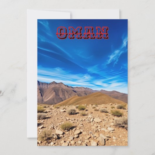 Een bergachtig Omaans terrein Feestdagenkaart (Voorkant)