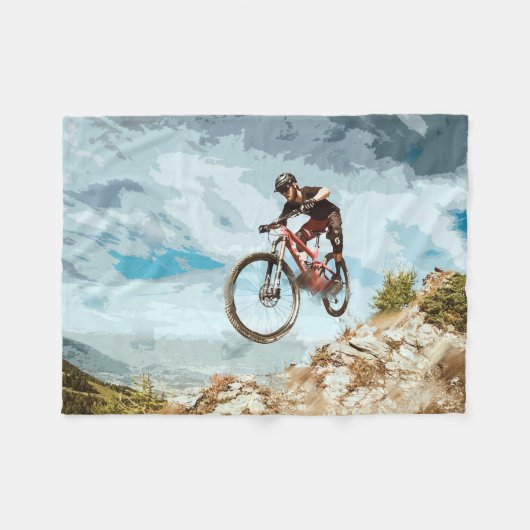 Een bergketen die naar een bergplaats vliegt fleece deken (Voorkant (Horizontaal))