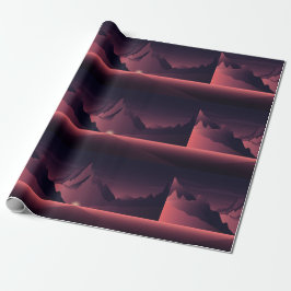 Een bergzonsondergang illustratie cadeaupapier