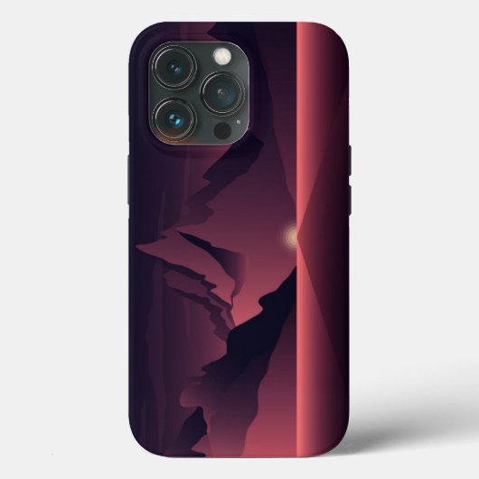 Een bergzonsondergang illustratie Case-Mate iPhone case (Achterkant)