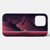 Een bergzonsondergang illustratie Case-Mate iPhone case (Achterkant (horizontaal))