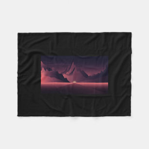 Een bergzonsondergang illustratie fleece deken