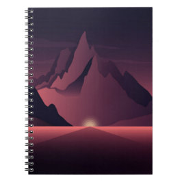 Een bergzonsondergang illustratie notitieboek