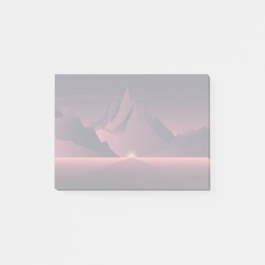 Een bergzonsondergang illustratie post-it® notes (Voorkant)