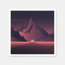 Een bergzonsondergang illustratie servet
