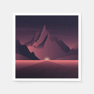 Een bergzonsondergang illustratie       servet
