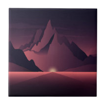 Een bergzonsondergang illustratie