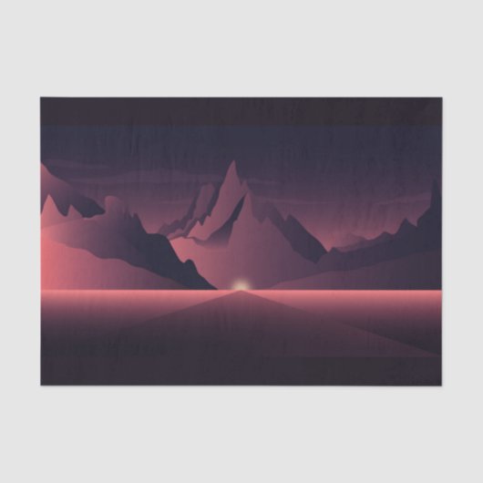 Een bergzonsondergang illustratie tissuepapier (Voorkant)