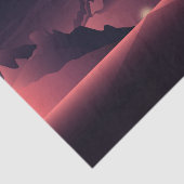 Een bergzonsondergang illustratie tissuepapier (Detail)