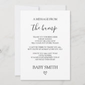 Een bericht van de babybult Baby Shower Kaart (Voorkant)