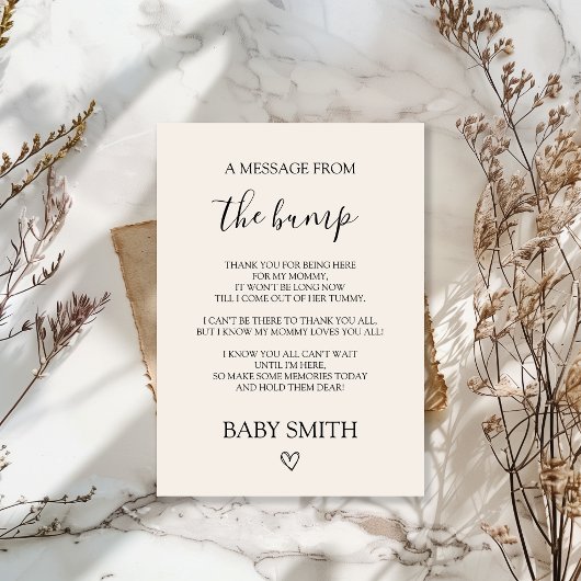 Een bericht van de babybult Baby Shower Kaart