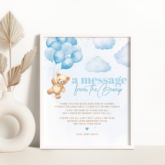 Een bericht van de bump blue teddybeer poster