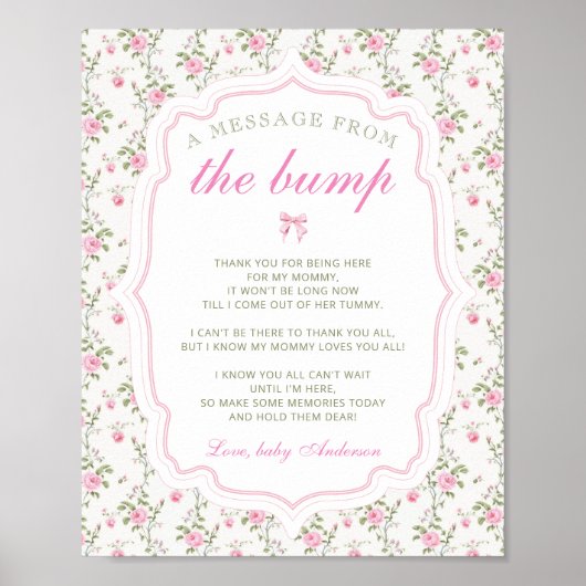 Een bericht van de Bump Love Shack Baby shower Poster (Voorkant)