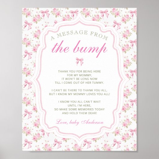 Een bericht van de Bump Love Shack Baby shower Poster (Voorkant)