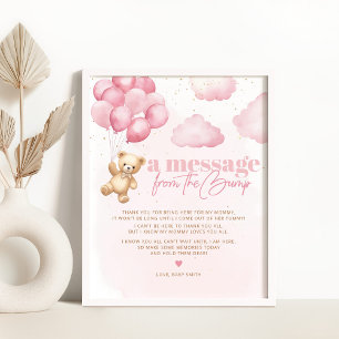 Een bericht van de bump roze teddybeer poster