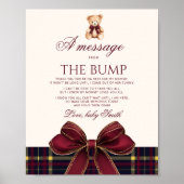 Een bericht van de bump Teddybeer rode strik Poster (Voorkant)