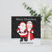 Een bericht van de Kerstman en mevrouw Claus Feestdagenkaart (Staand voorkant)