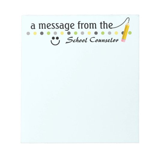 Een bericht van de leerlingenadviseur notitieblok (Voorkant)