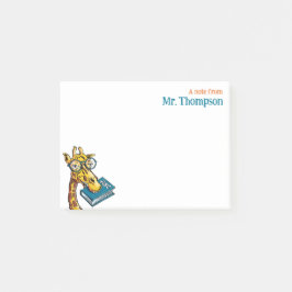 Een bericht van de leraar met naam - Gekke Giraffe Post-it® Notes