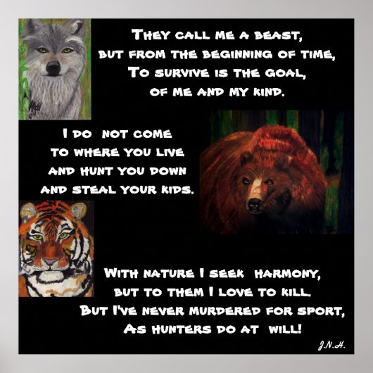 EEN BERICHT VAN DE POEM VOOR WILDE DIEREN POSTER (Voorkant)