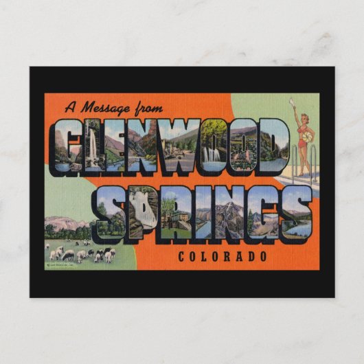 Een bericht van Glenwood Springs Colorado Briefkaart (Voorkant)