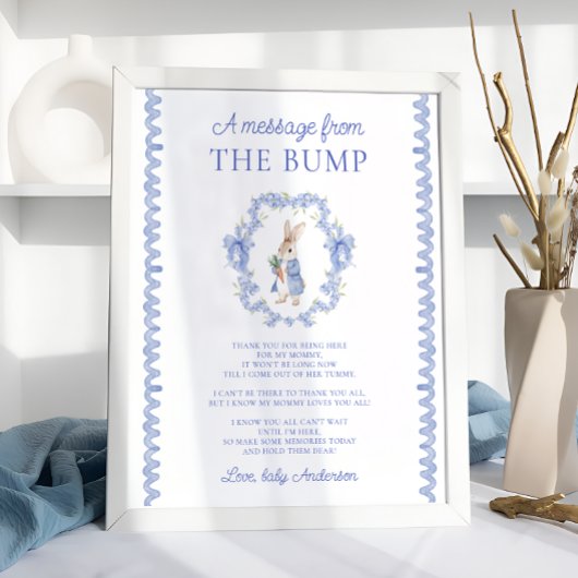Een bericht van het Bump Peter Rabbit Baby shower Poster