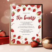 Een bericht van het Bump Strawberry Baby shower Poster