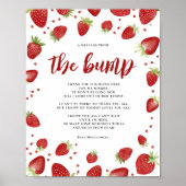 Een bericht van het Bump Strawberry Baby shower Poster (Voorkant)