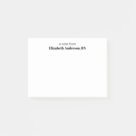 Een bericht van Nurse's Name Sjabloon Post-it® Notes (Voorkant)