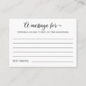 Een bericht voor bruid- en bruidsbericht advieskaart (Voorkant)