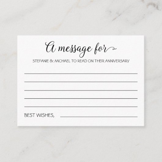 Een bericht voor bruid- en bruidsbericht advieskaart (Voorkant)