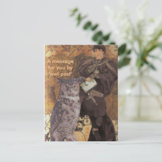 Een bericht voor u door "uilpost " briefkaart (Staand voorkant)