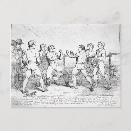 Een beroemde strijd tussen R.Humphreys en D. Briefkaart (Voorkant)