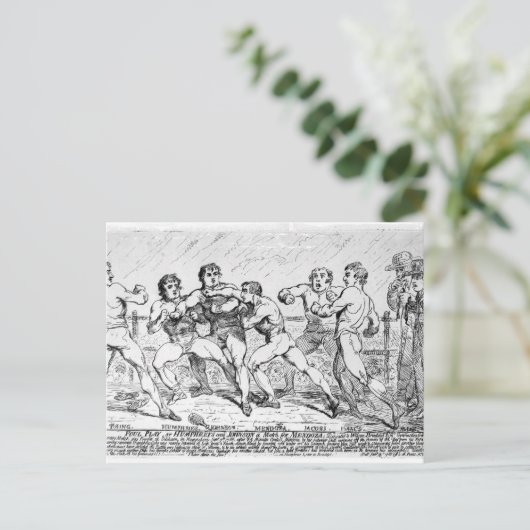 Een beroemde strijd tussen R.Humphreys en D. Briefkaart (Staand voorkant)