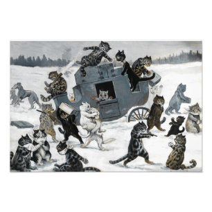 Een beroving door Louis William Wain Foto Afdruk