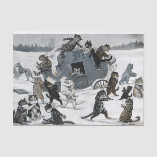 Een beroving door Louis William Wain Tissuepapier (Voorkant)