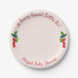 Een Berry Special Little Girl Blush Baby shower Papieren Bordje