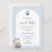 Een Berry Sweet Baby Blueberry Baby shower Invitat Kaart (Voorkant)