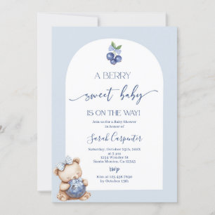 Een Berry Sweet Baby Blueberry Baby shower Invitat Kaart