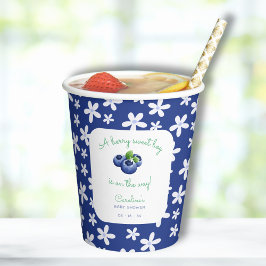 Een Berry Sweet Baby Boy Douche Blueberry Papieren Bekers