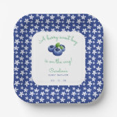 Een Berry Sweet Baby Boy Douche Blueberry Papieren Bordje (Voorkant)