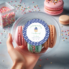 Een Berry Sweet Baby Boy Douche Blueberry Square Ronde Sticker