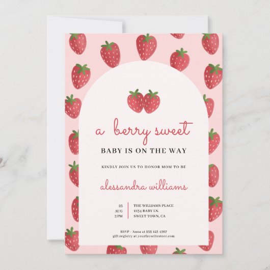 Een Berry Sweet Baby is onderweg naar het Baby sho Kaart (Voorkant)