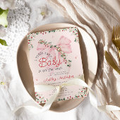 Een Berry Sweet Baby Pink Bow Girl Baby shower Kaart
