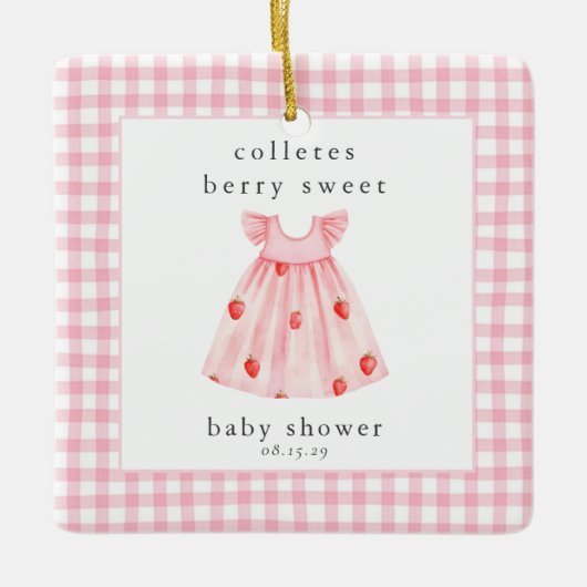 Een Berry Sweet Baby shower Aardbei Keramisch Ornament (Voorkant)