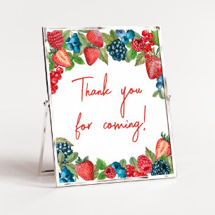 Een Berry Sweet Baby shower Bedankt voor het komen Poster