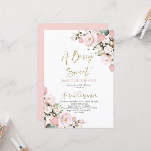 Een Berry Sweet Baby shower Meisje Uitnodiging