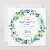 Een Berry Sweet Blueberry Baby shower Kaart (Voorkant)