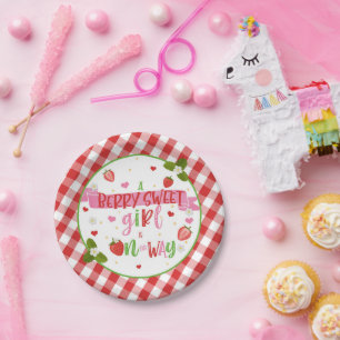 Een Berry Sweet Girl is onderweg Papieren Bordje